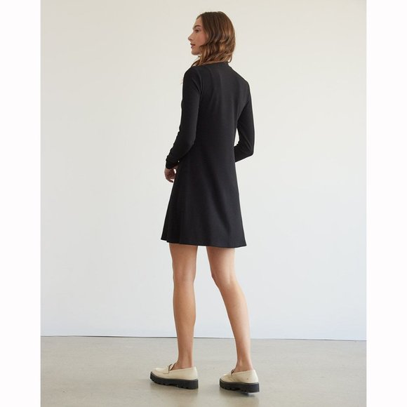 Reitmans • Swing Dress • Ribbed • Sz XS • Black • New without Tags • Mock Neck - Picture 3 of 7
